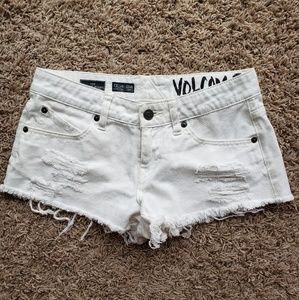 White volcom shorts